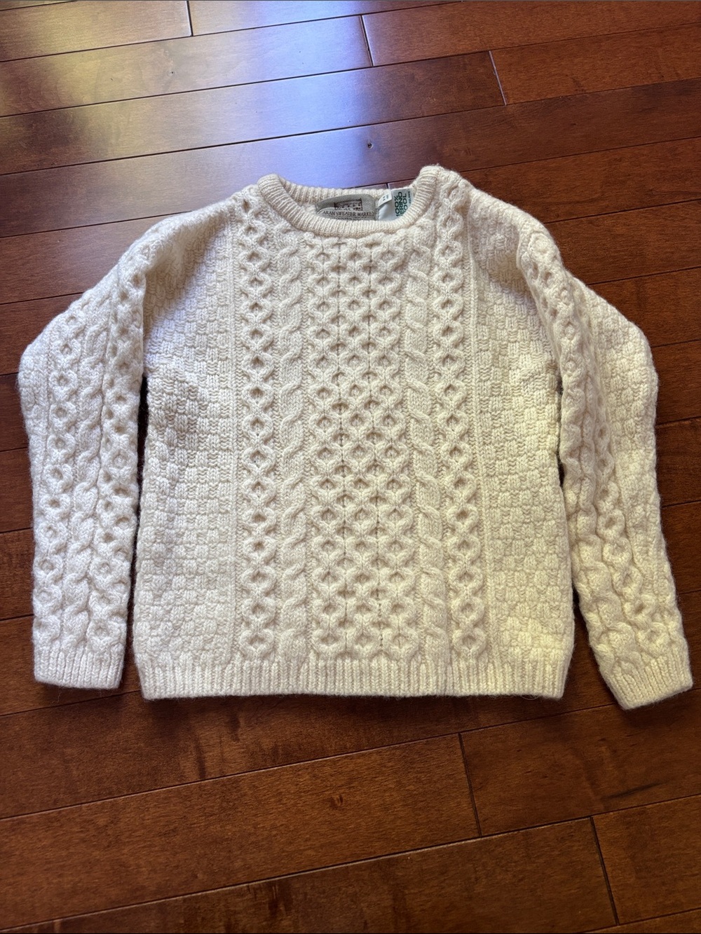 Aran Sweater Market Youth Cream Cable Knit Irish Sweater